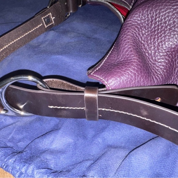 Dooney & Bourke Plum Pebbled Leather Shoulder Bag - Picture 6 of 9